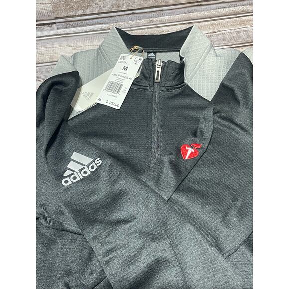 Adidas NWT Men’s 1/4 Zip Prime Green Pull Over  Track Jacket Black‎ Size Medium - Picture 1 of 7